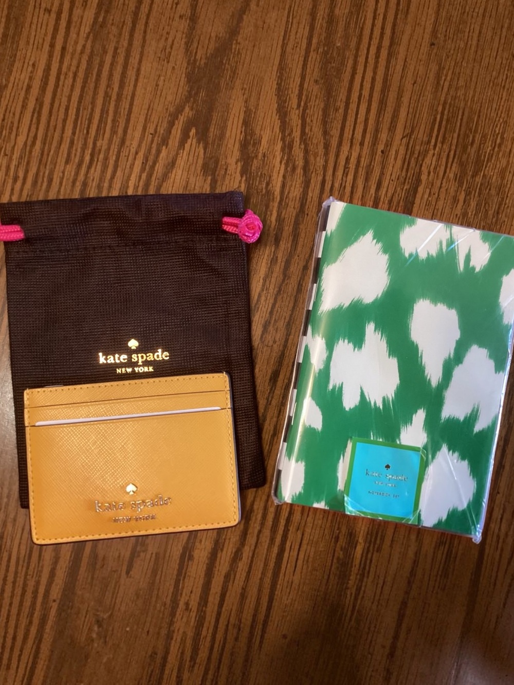 Kate Spade Bundle of Cardholder NWT, Dust bag And 2 Small Softcover Notebooks